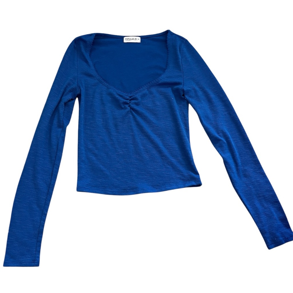long sleeve blue shirt